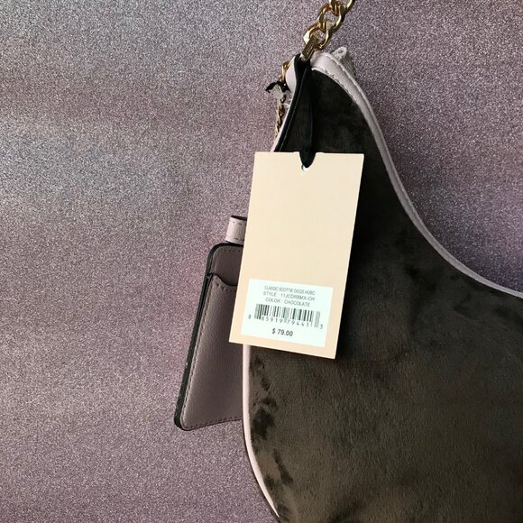 Juicy Couture Classic Scottie Dogs Hobo Bag Chocolate/Pink NWT - Picture 10 of 11